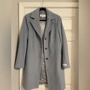 Calvin Klein Baby Blue Wool Coat